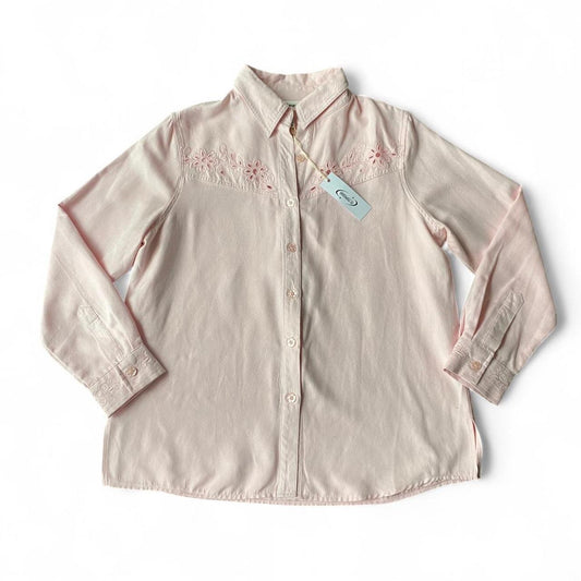 The cutest vintage baby pink western suede shirt