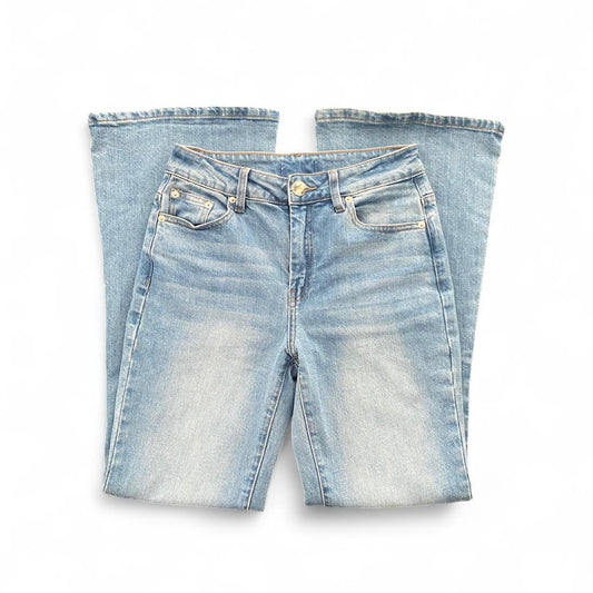 Light blue high waisted flare jeans