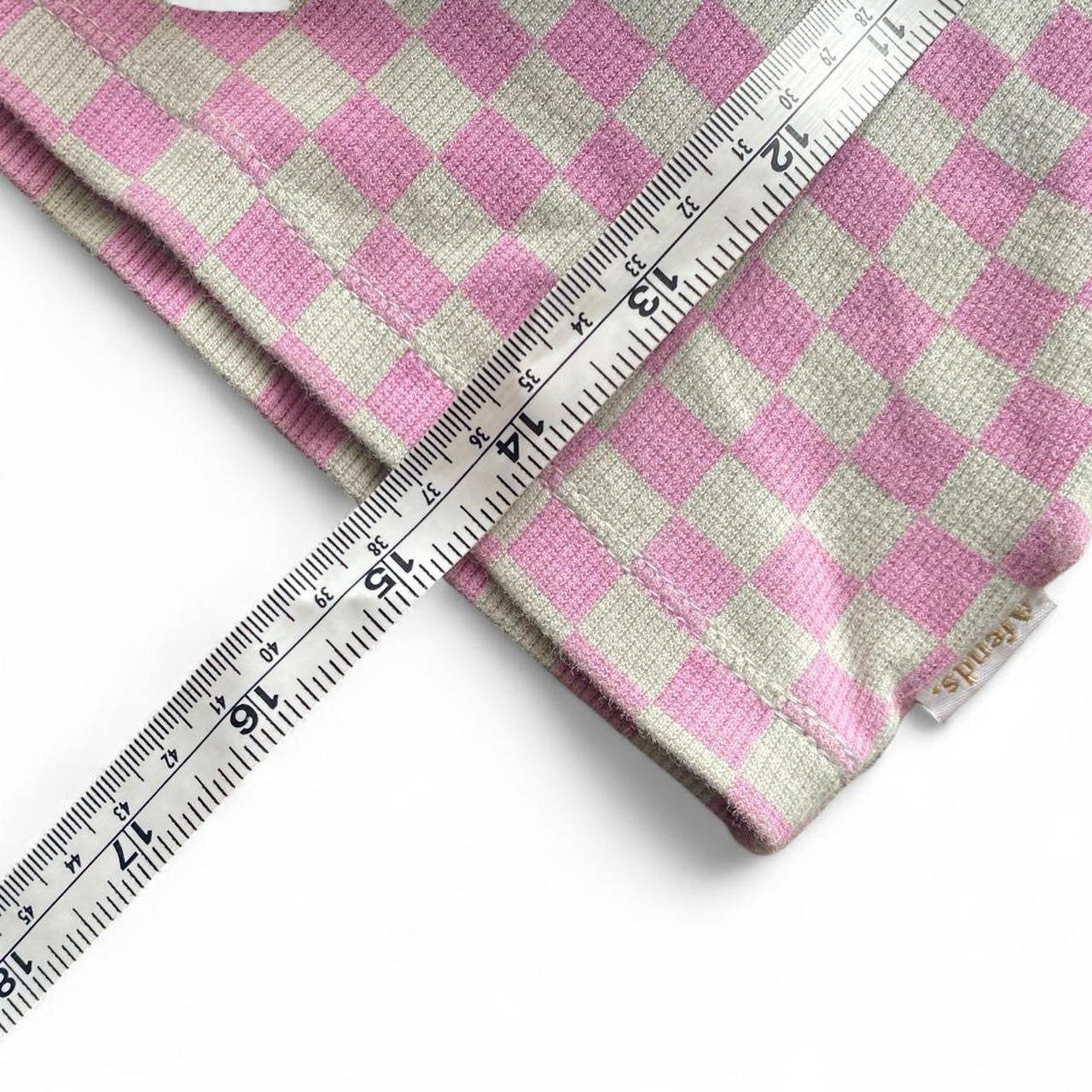 Pink and grey Afends checkered tank top