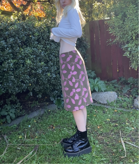 Vintage Corduroy Low-rise Midi Skirt
