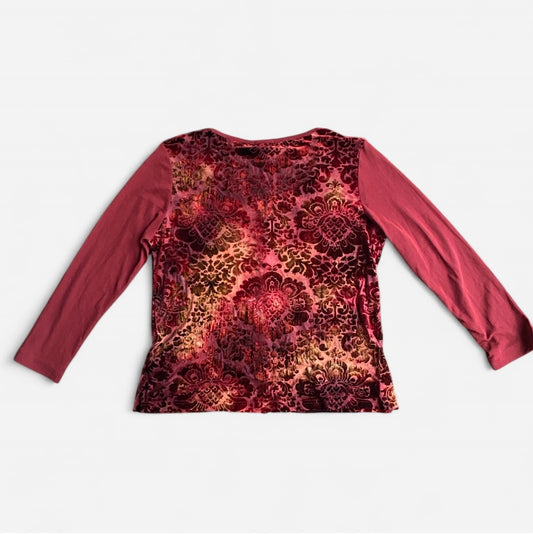 Vintage Burgundy velvet button-up top