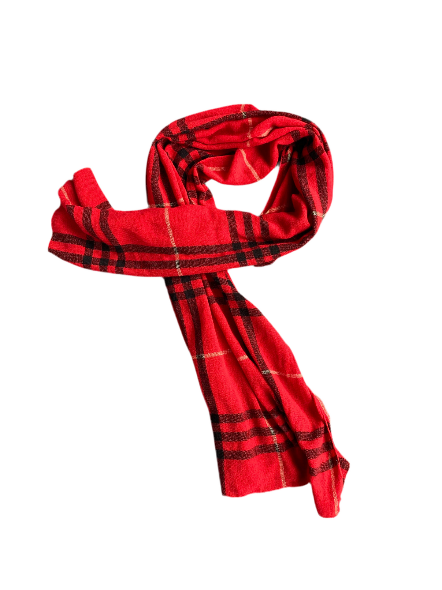 Amazing Red and black plaid chunky scarf
