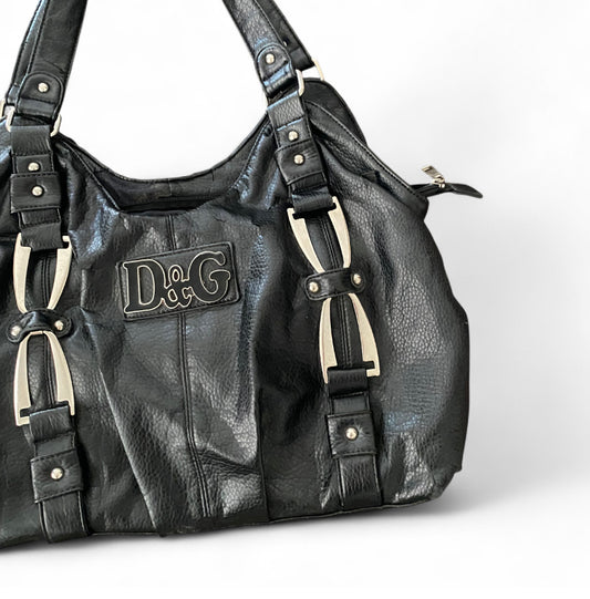 Y2K chunky leather Dolce & Gabbana bootleg shoulder bag