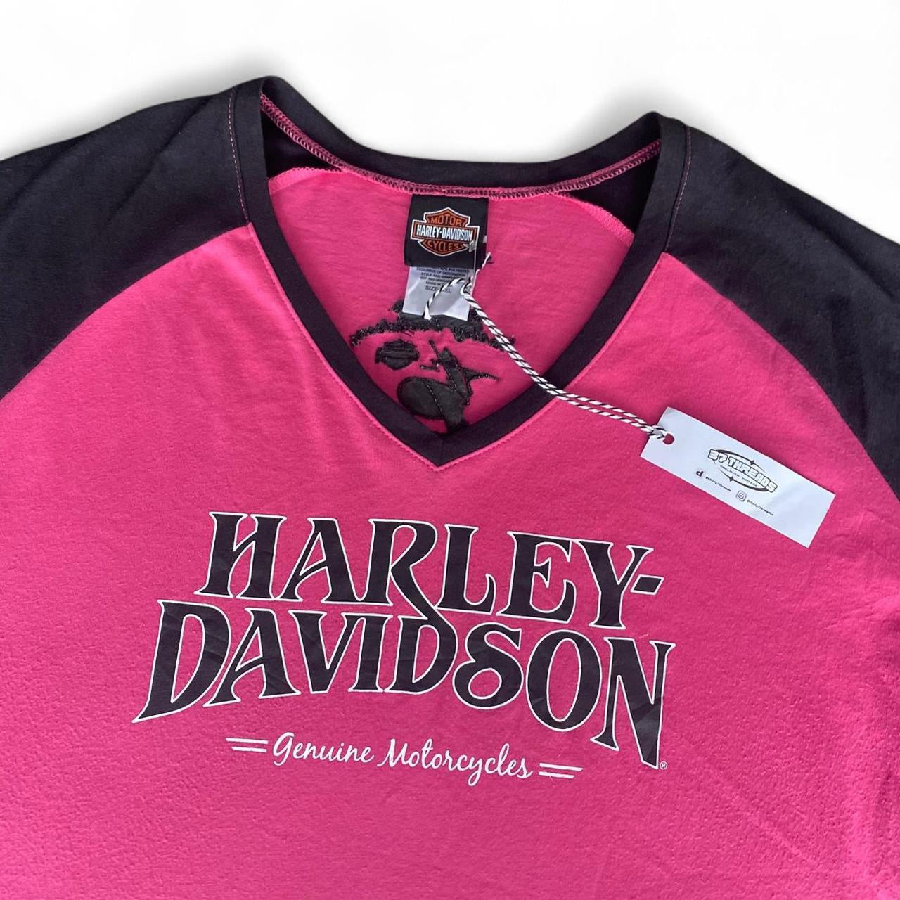 Sick Vintage Harley Davidson pink and black top!