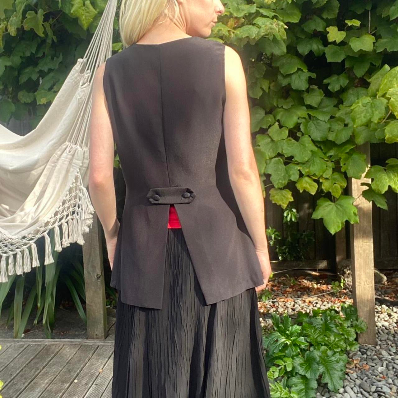 Vintage 90s Black button-up vest