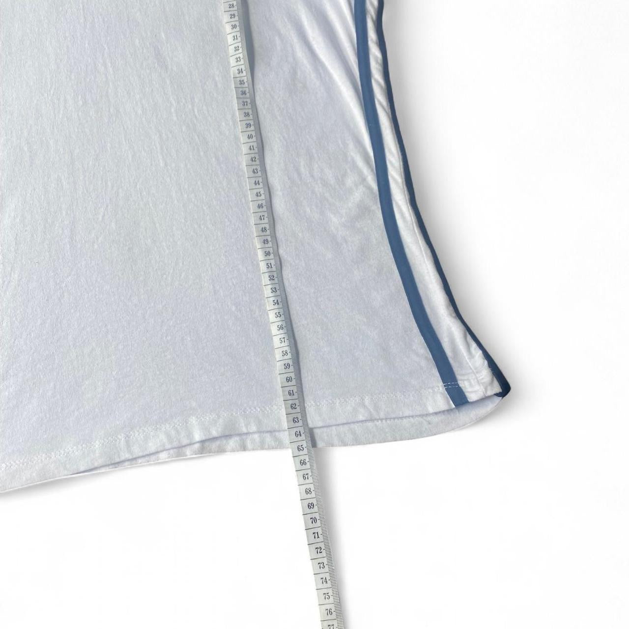 White and blue vintage 2007 Harley Davidson ringer tee