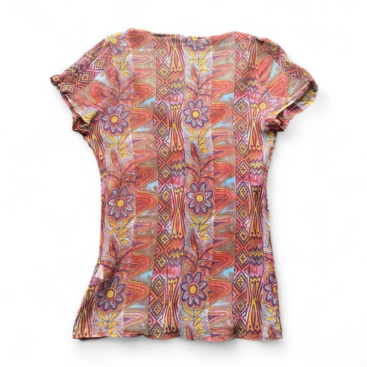 Y2K silk multicoloured boho top