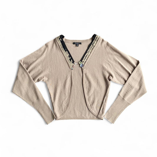 Vintage 90s beige cardigan with funky buttons