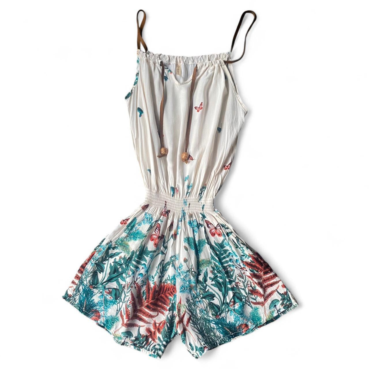 The cutest boho cream butterfly printed playsuit