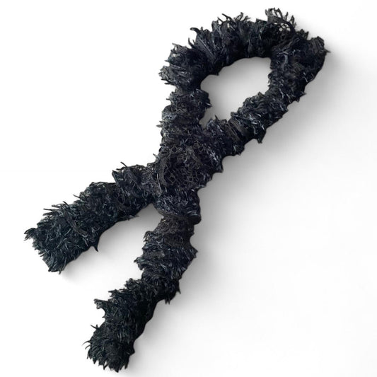 Black fluffy chunky Y2K scarf