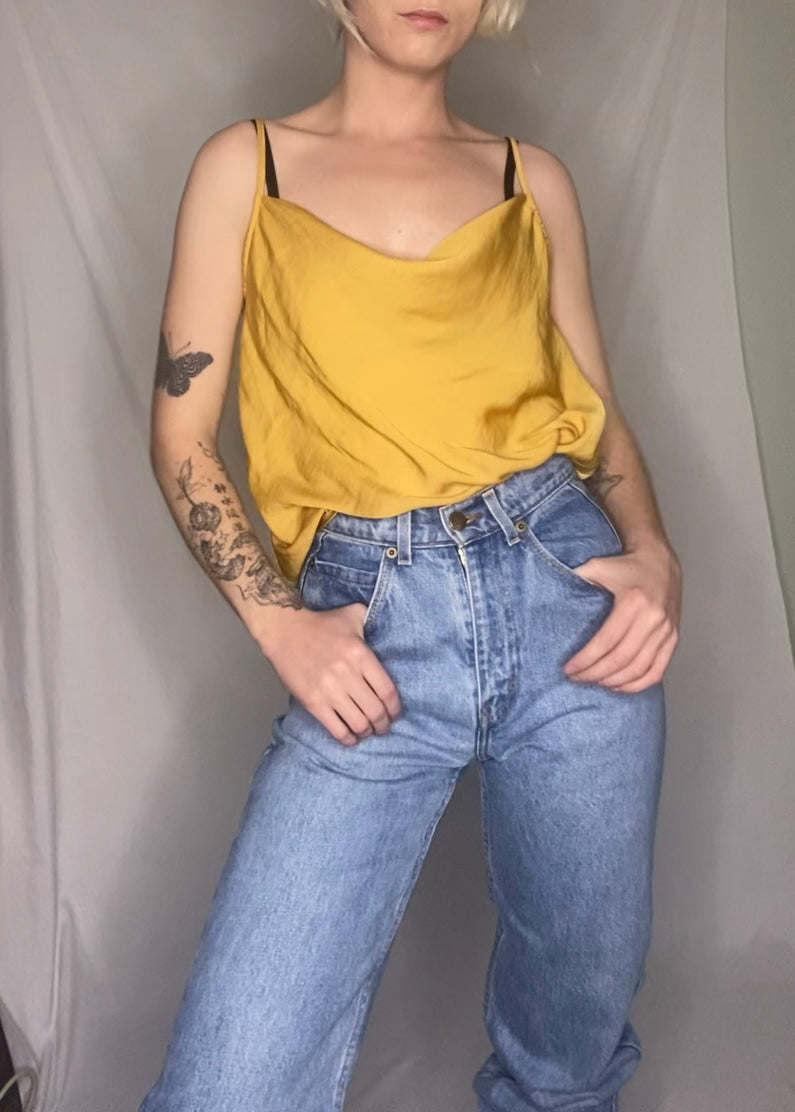Cute Mustard Cowl neck cami top