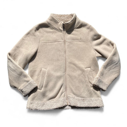 Vintage tan fleece zip up jacket