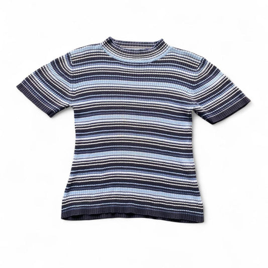 90s Vintage Blue striped Just Jeans knit top