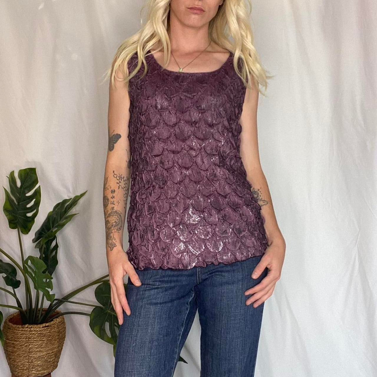 Vintage Purple Petal ruched Top