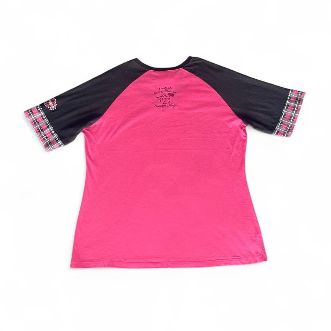 Sick Vintage Harley Davidson pink and black top!