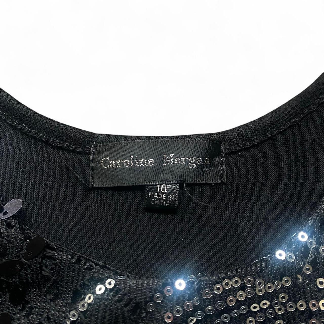 Black tank top with silver and black sequins