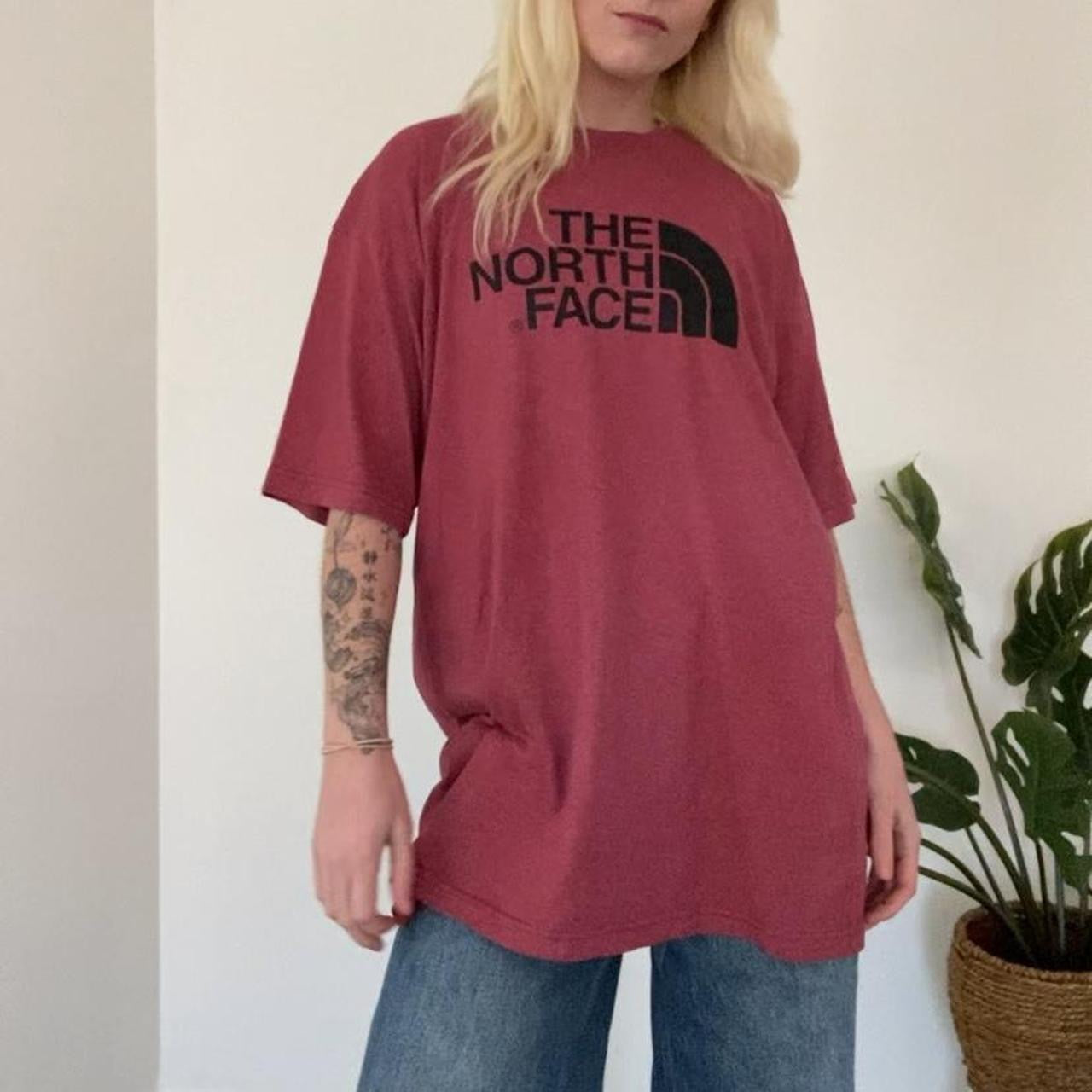 Vintage Burgundy North Face T-shirt