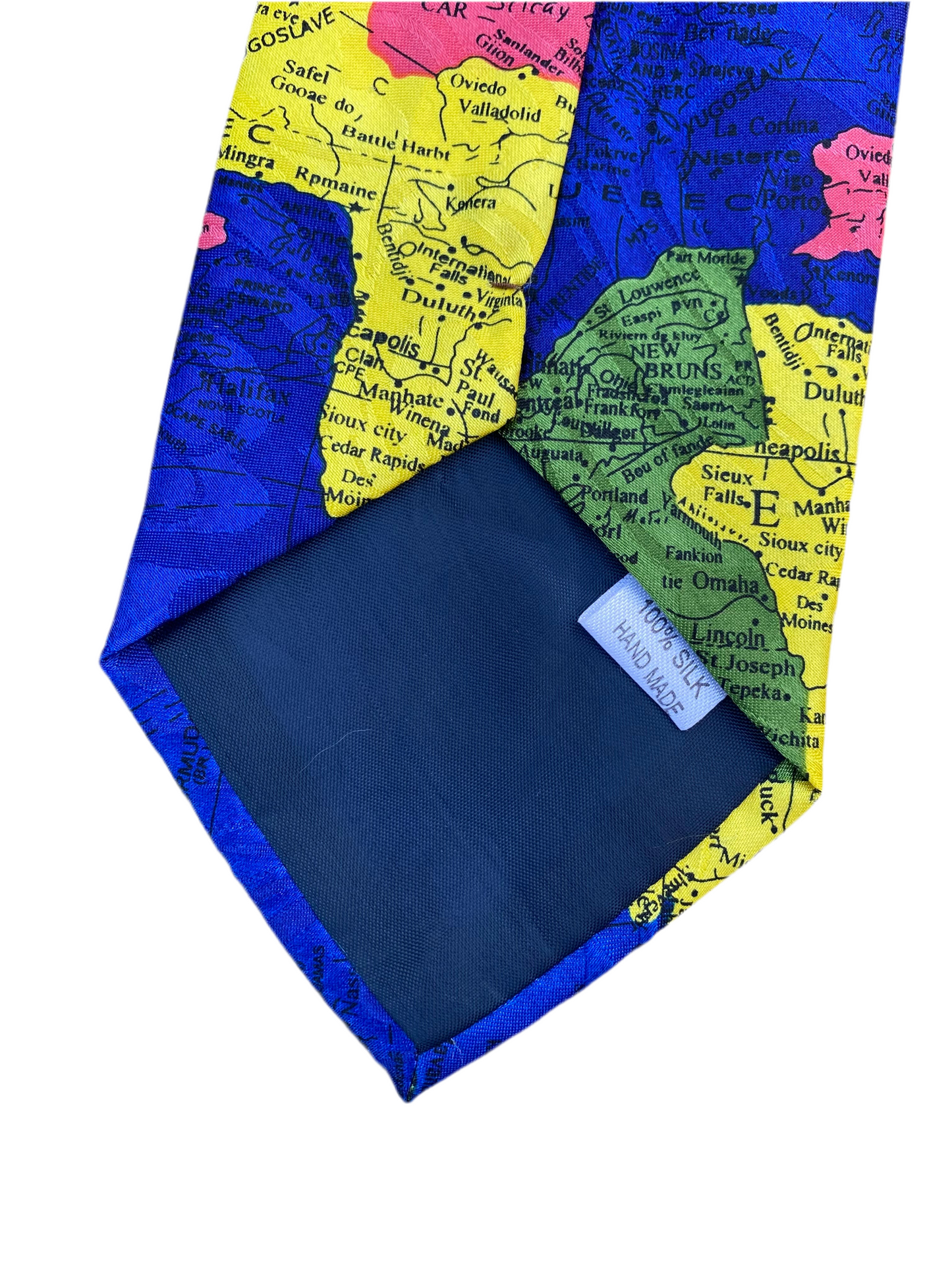 The coolest Vintage map silk tie!