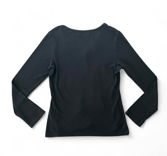 Cool 00s black ruched detailed longsleeve