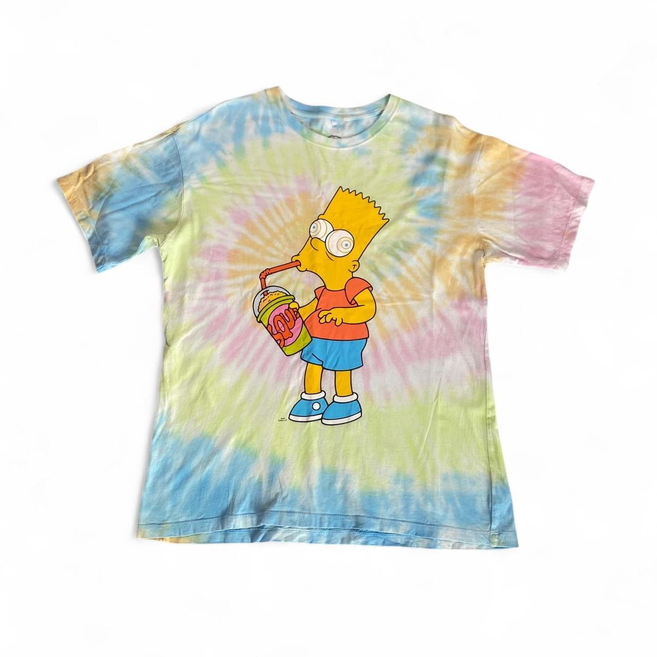 Bart Simpson tie dye colourful t-shirt