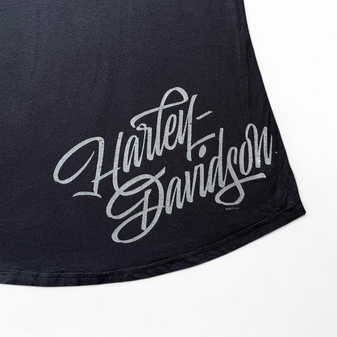 Harley Davidson black tank top with cool text graphics