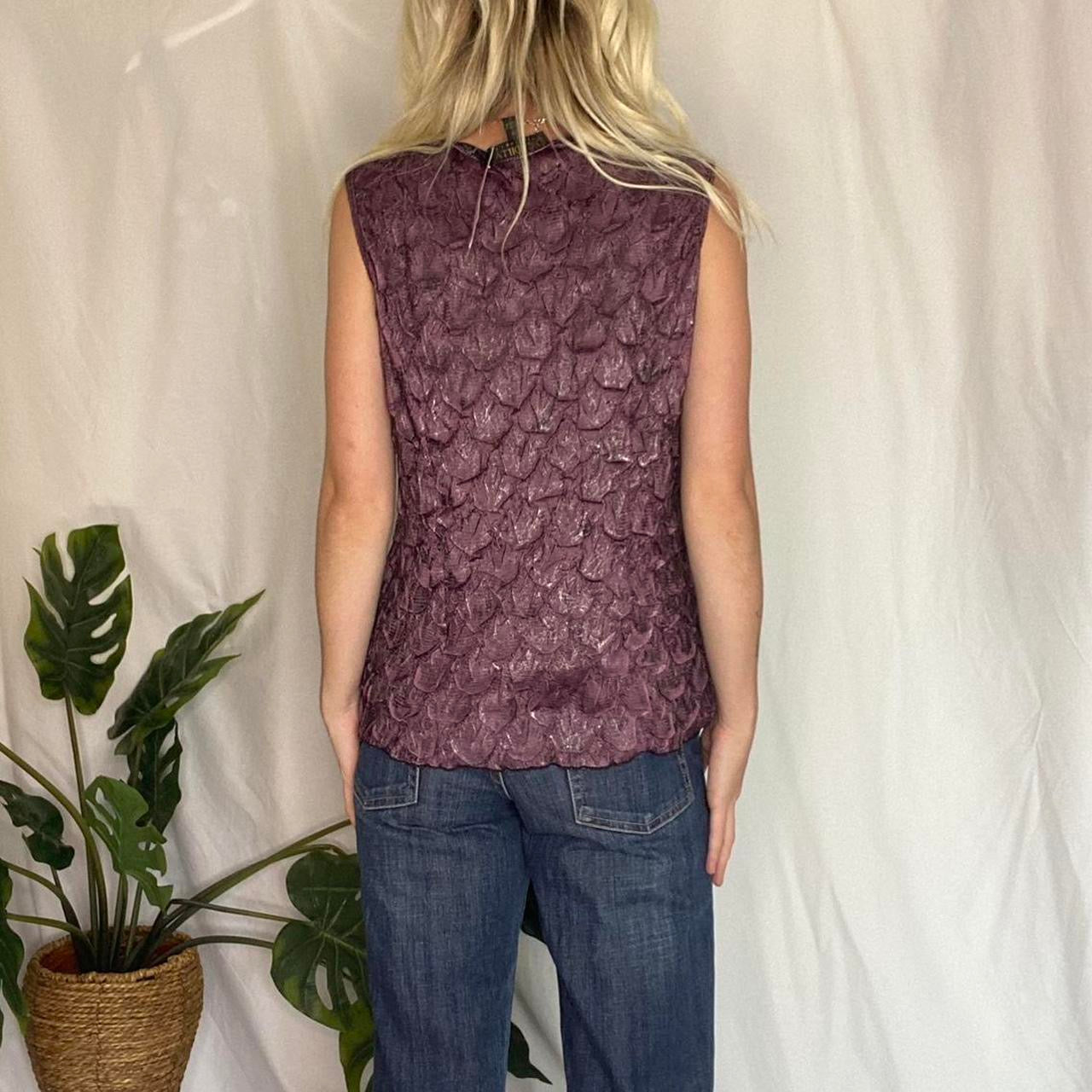 Vintage Purple Petal ruched Top