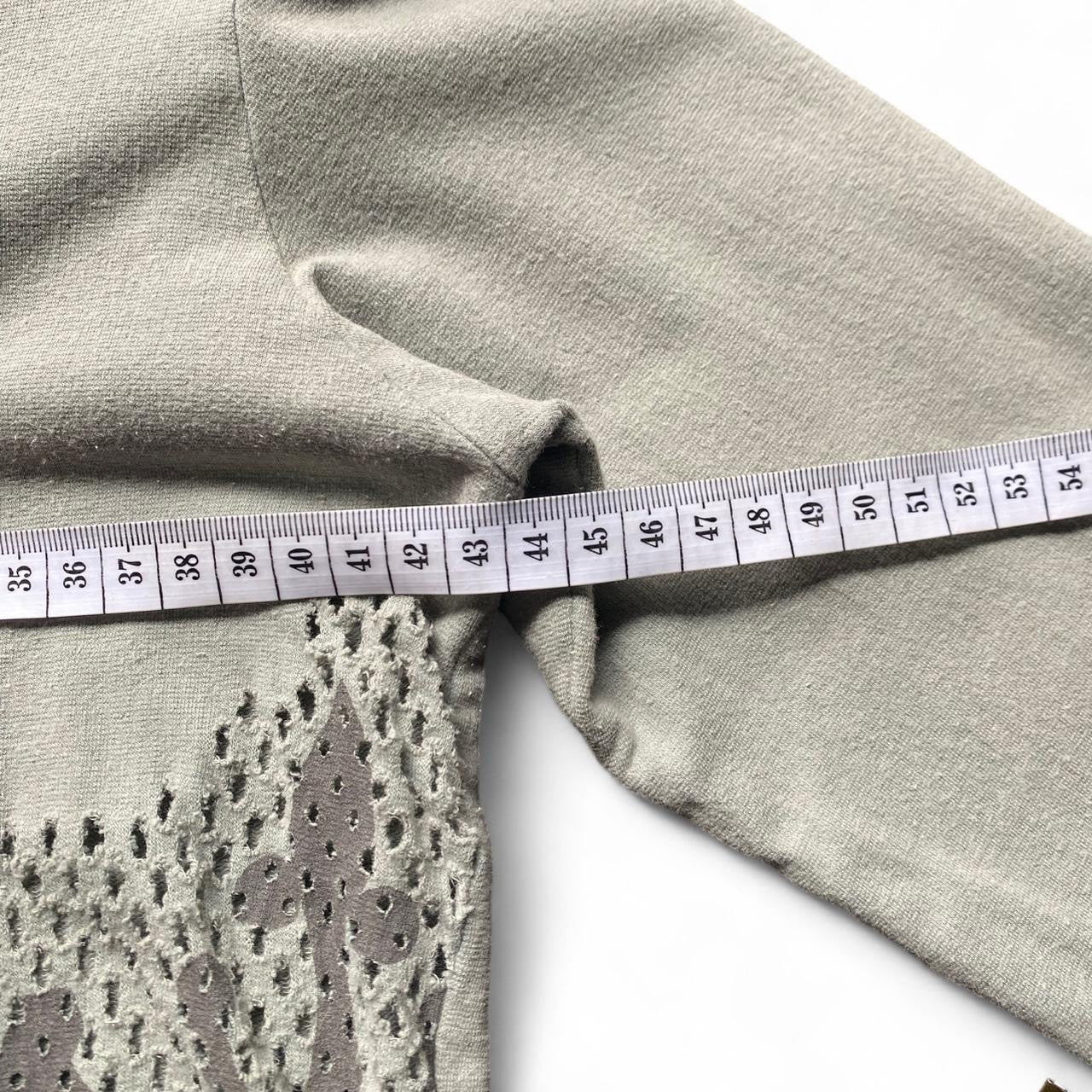 Sage green Y2K style distressed Crewneck