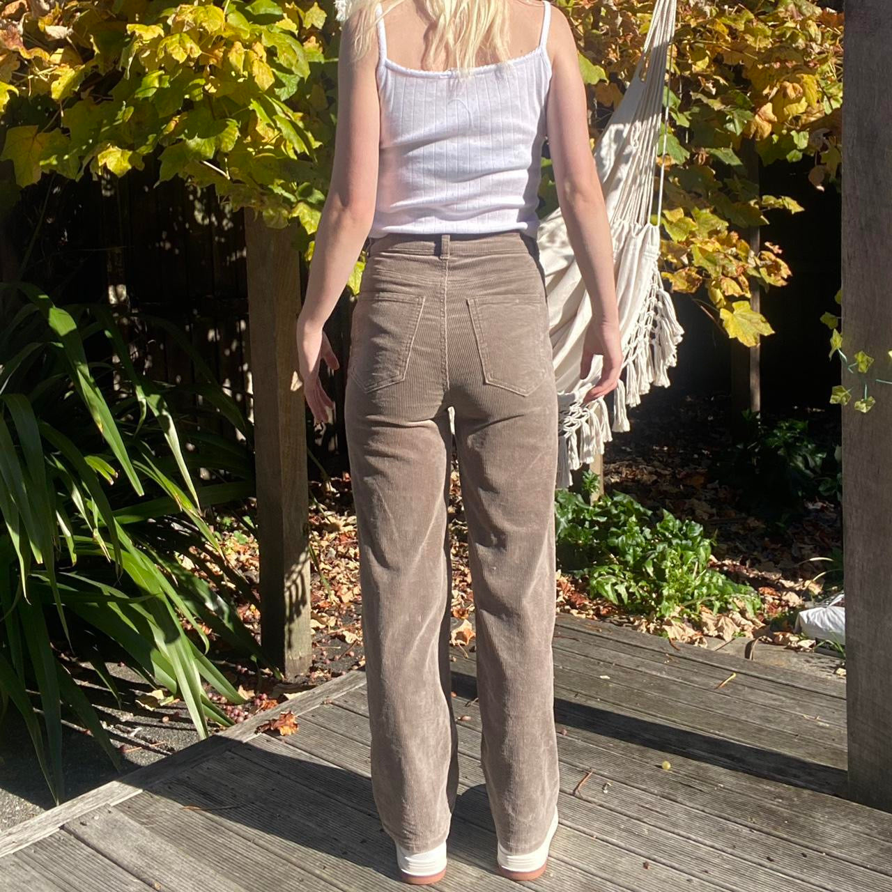 Light brown corduroy high waisted pants