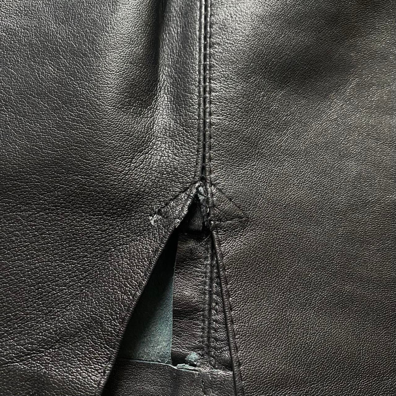 Vintage Black leather high waisted pencil skirt