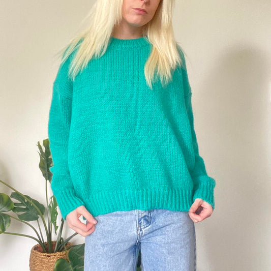 Cosy turquoise knit sweater!