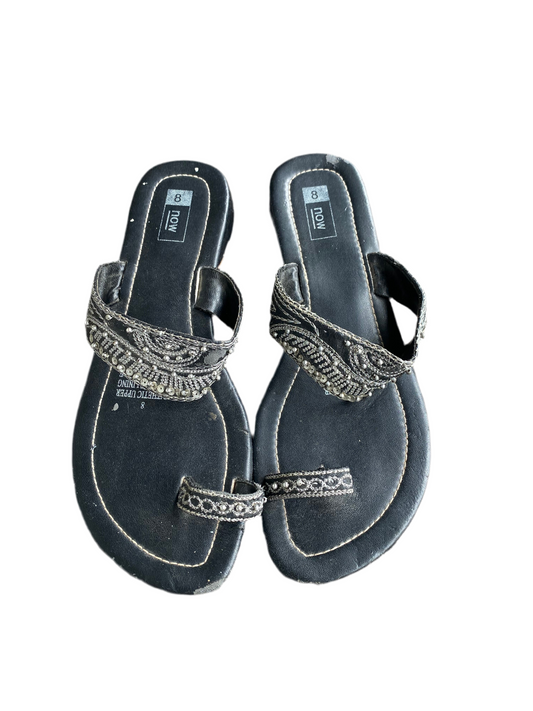 00s Black embellished toe sandals