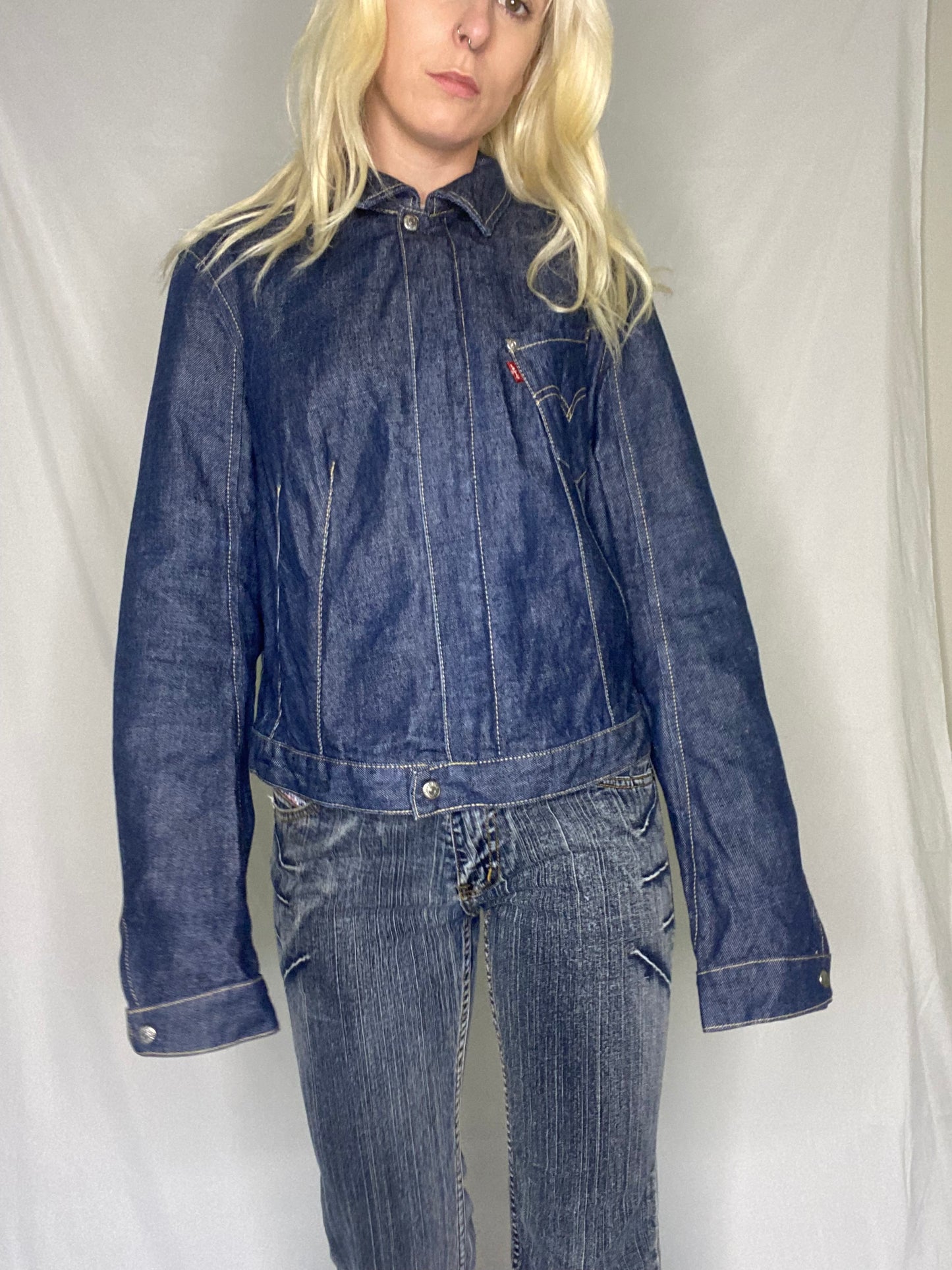 Vintage 90s Levi's denim biker jacket