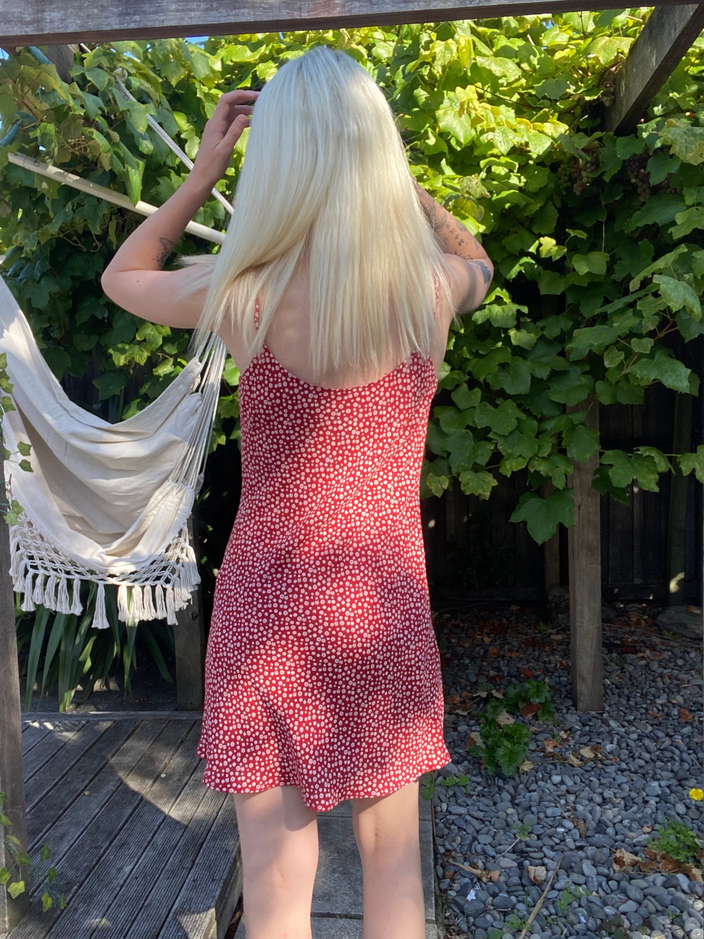 Cute Red and white mini floral dress