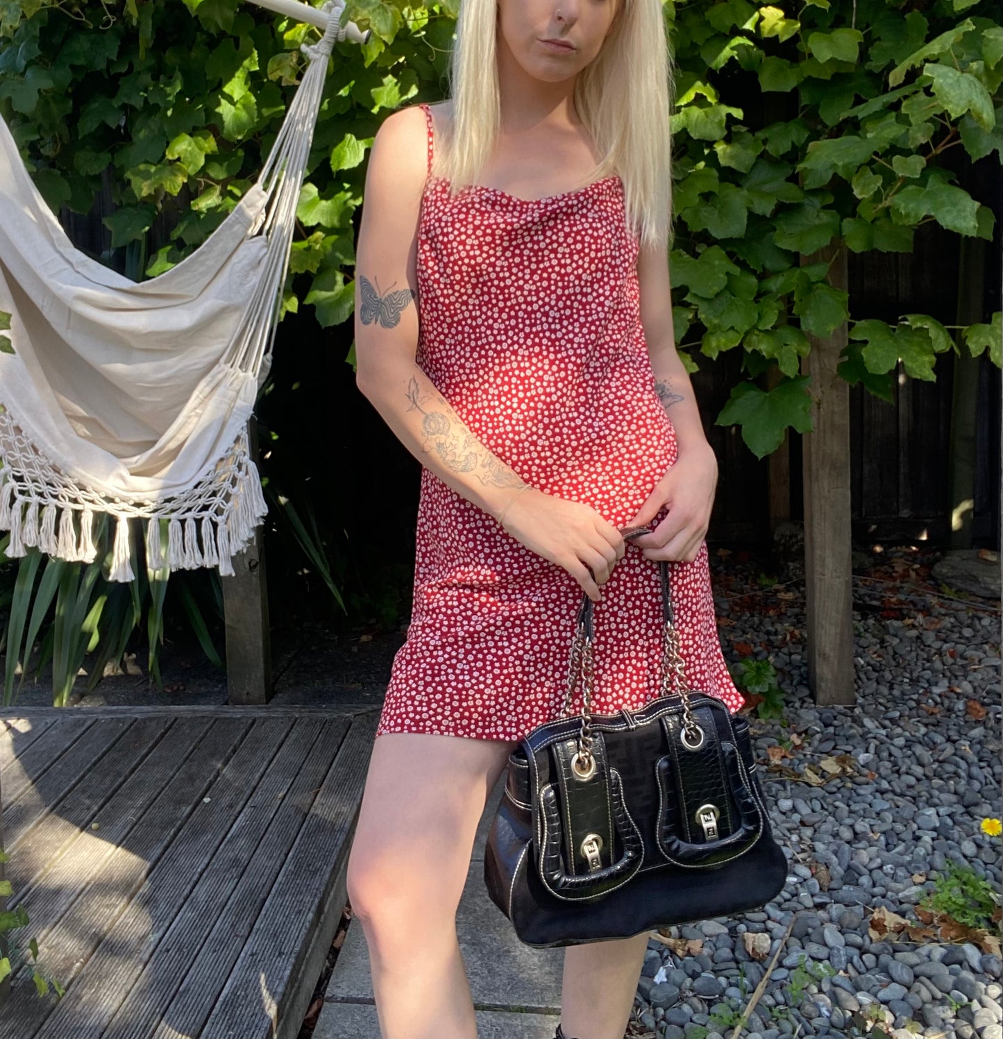 Cute Red and white mini floral dress
