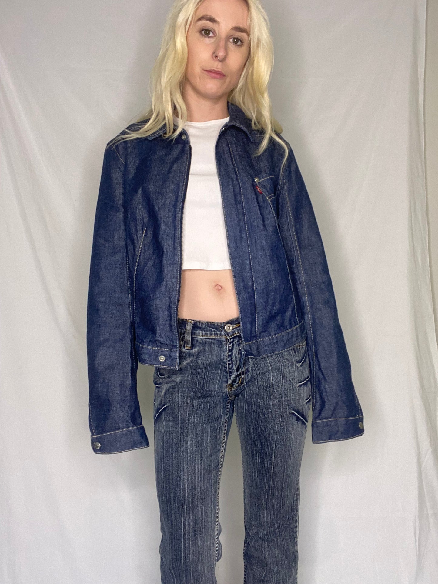Vintage 90s Levi's denim biker jacket