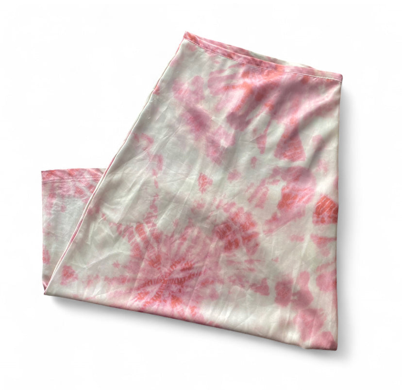 Pink and cream Tie dye pink slip skirt