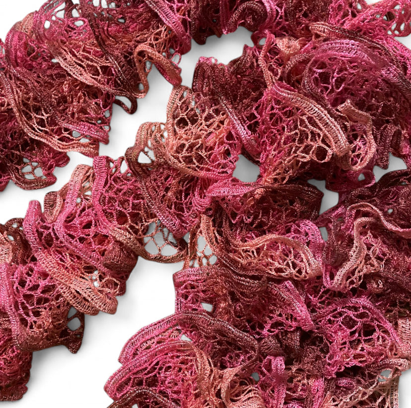 Y2K Pink ruffle scarf