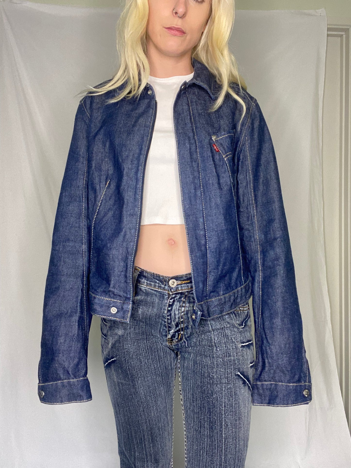 Vintage 90s Levi's denim biker jacket