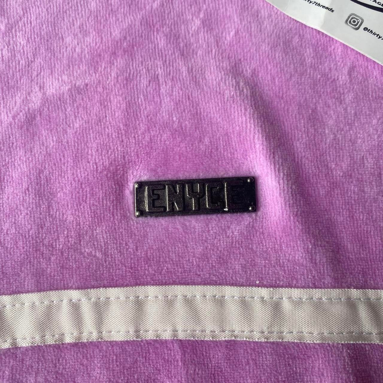 Enyce Vintage Pink Velour track jacket with white stripe!!