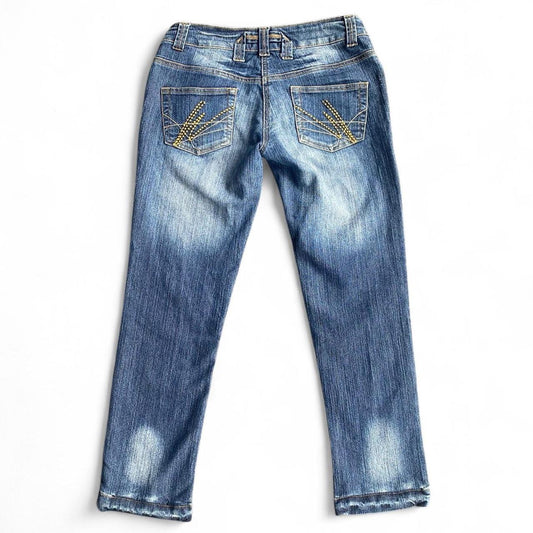 00s Low-rise faded wash jeans