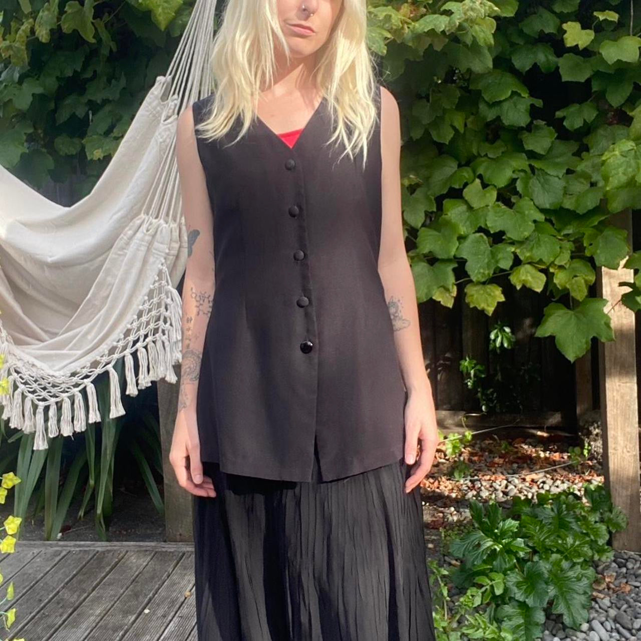 Vintage 90s Black button-up vest