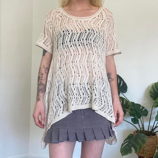 Beautiful Cream fairy crochet top