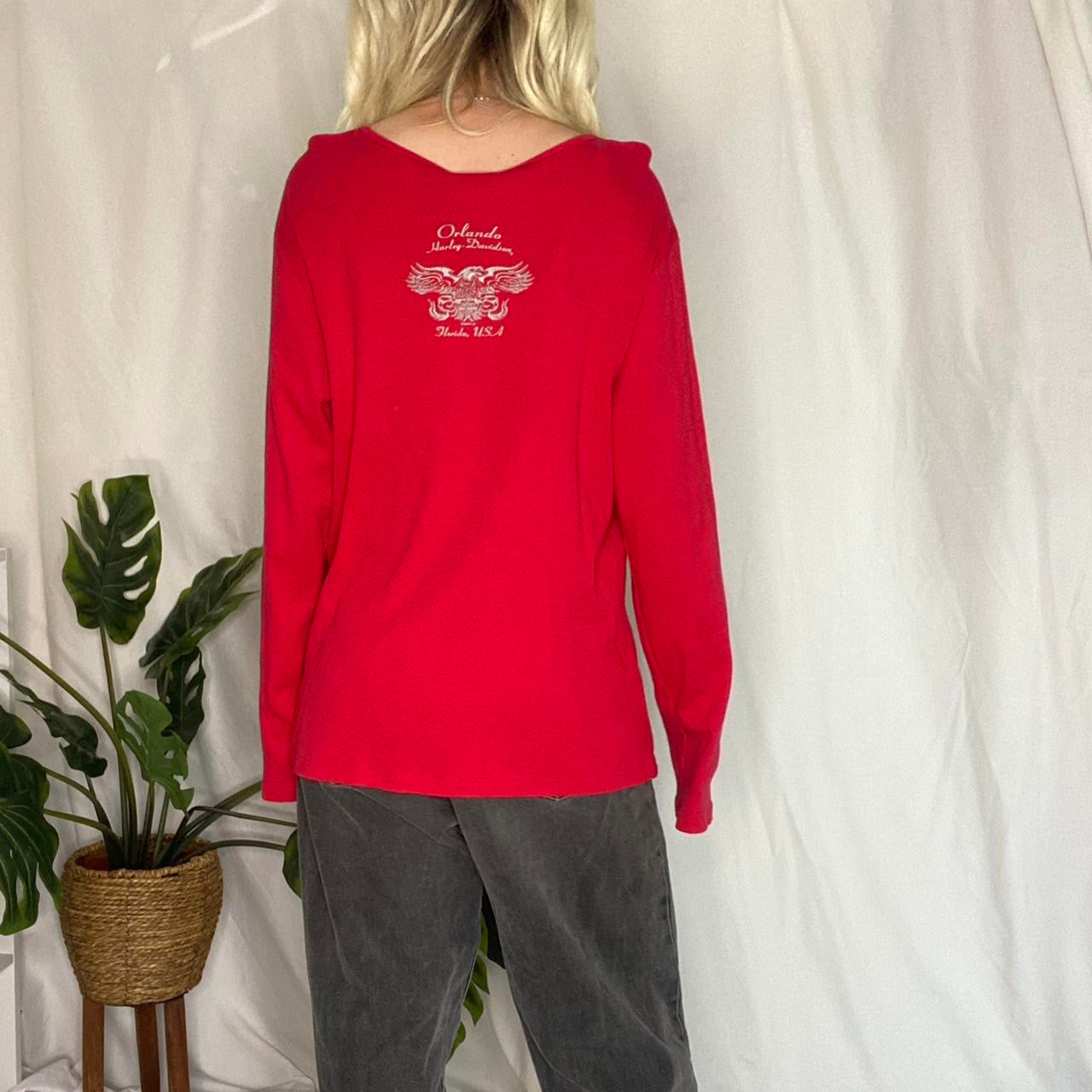 Vintage Red Harley Davidson Henley Longsleeve ❤️