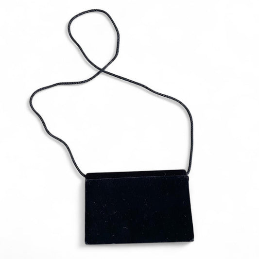 Vintage 90s Black velvet shoulder bag with gold detailing