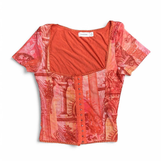 Cute Orange mesh corset top