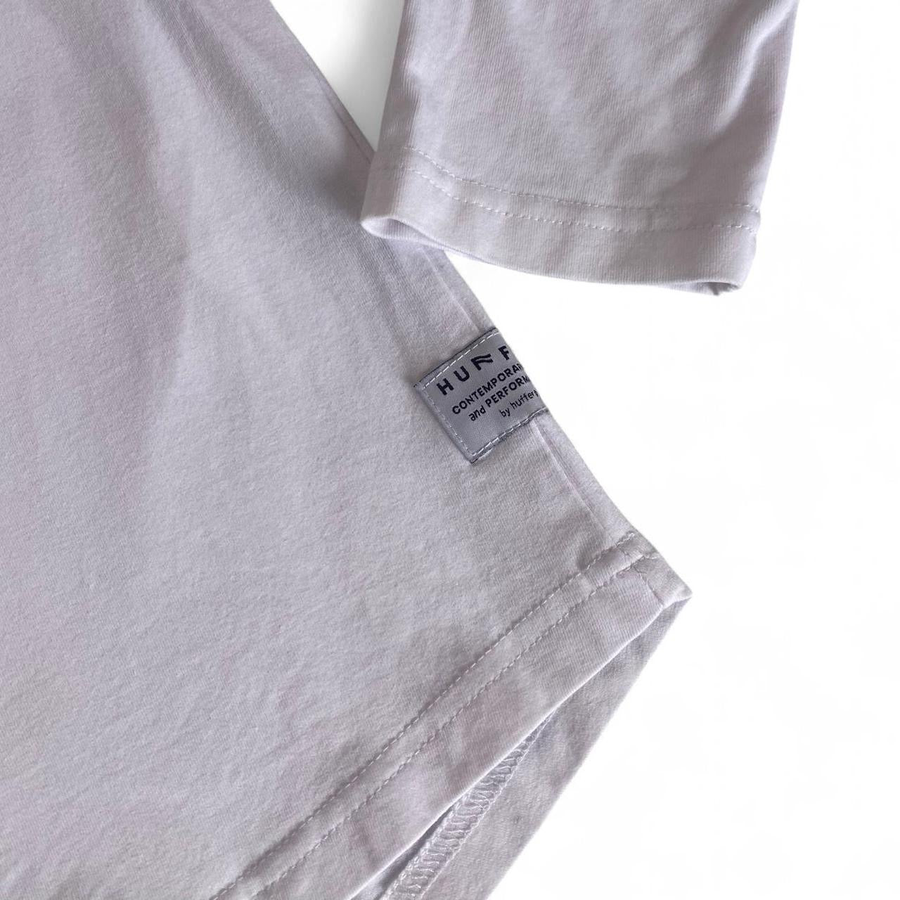 Huffer white long sleeve top with pink logo