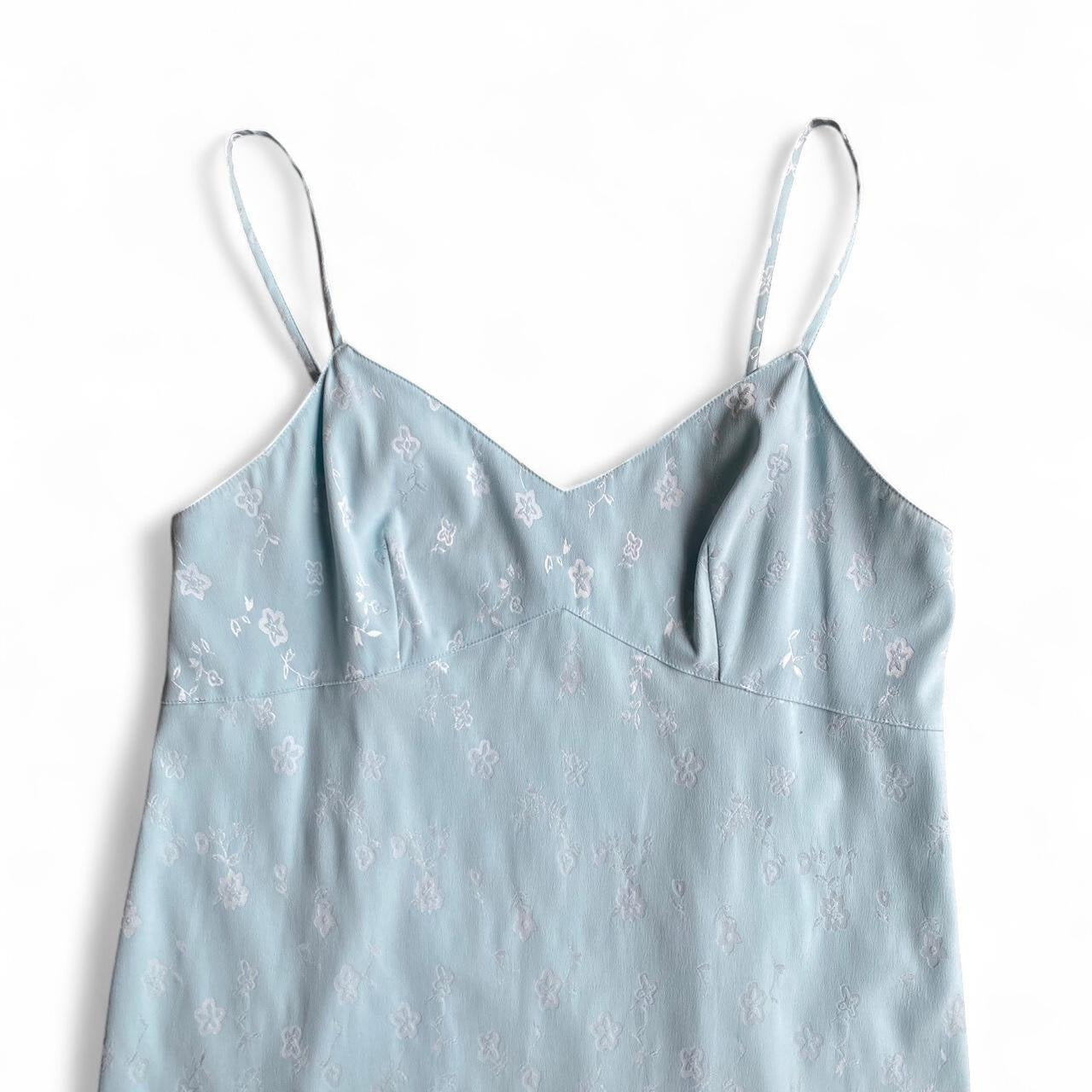 Vintage Baby blue Floral slip dress