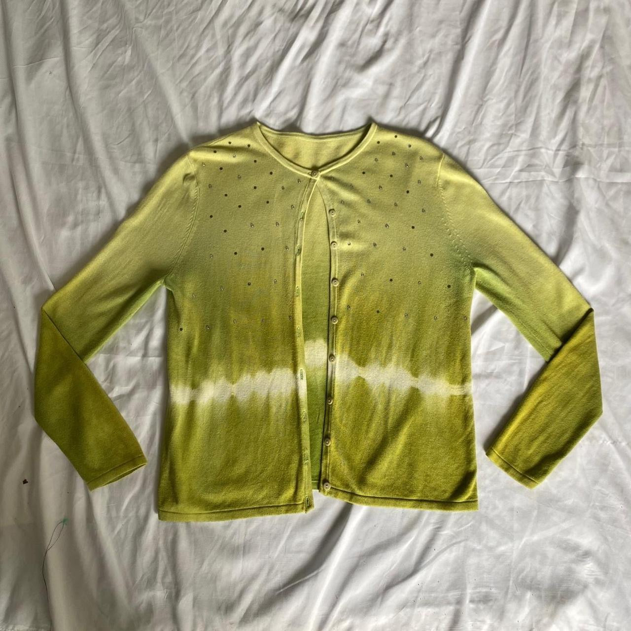 Green/White Tie Dye Cardi + tank top set