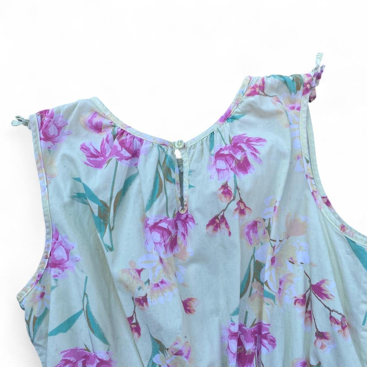 Baby yellow floral summer dress with pink flowers