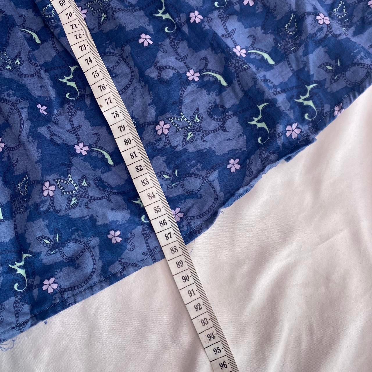 Blue floral printed mini dress with ruffle hem
